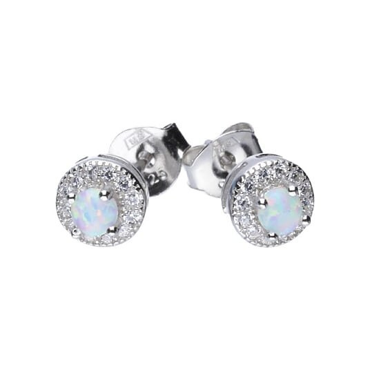 Kolczyki Bialy Opal I Cyrkonie 3267 1200
