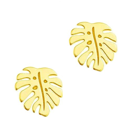 Kolczyki Lisc Monstera Pozlacane 3060 1200